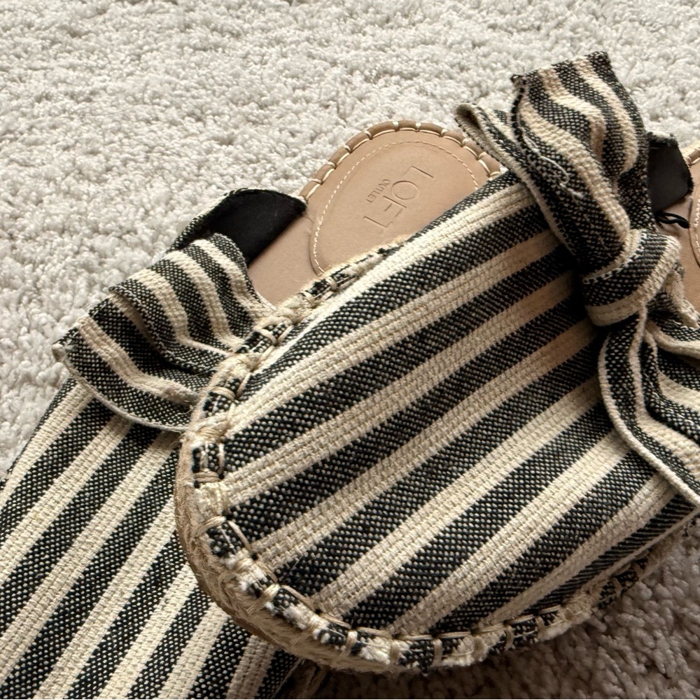 Loft Canvas Striped Slides on Mules Size 10 - Picture 4 of 7